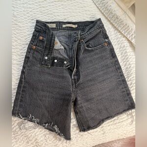 Levi Shorts Black/Gray Denim Women Shorts